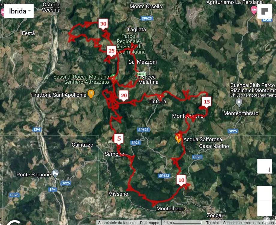race course map 10° Trail della Riva