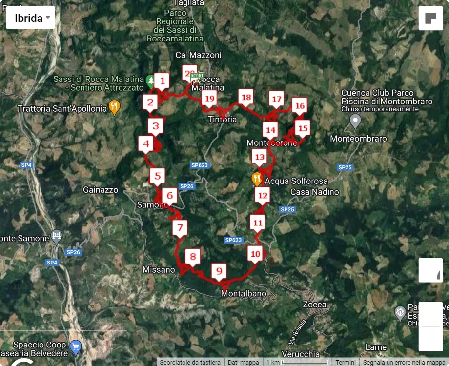 10° Trail della Riva, mappa percorso gara 20 km