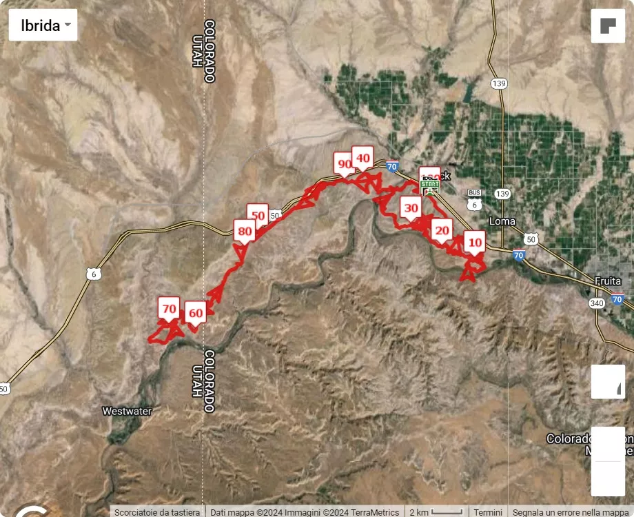 Desert R.A.T.S. Trail Running Festival, 100 km race course map
