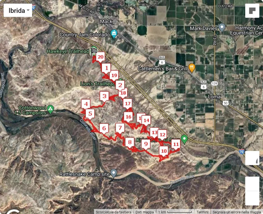 Desert R.A.T.S. Trail Running Festival, 20 km race course map