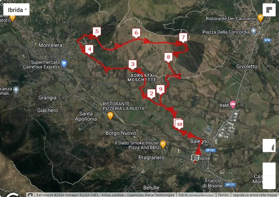 Maratona Alpina di Valdellatorre, 11 km race course map