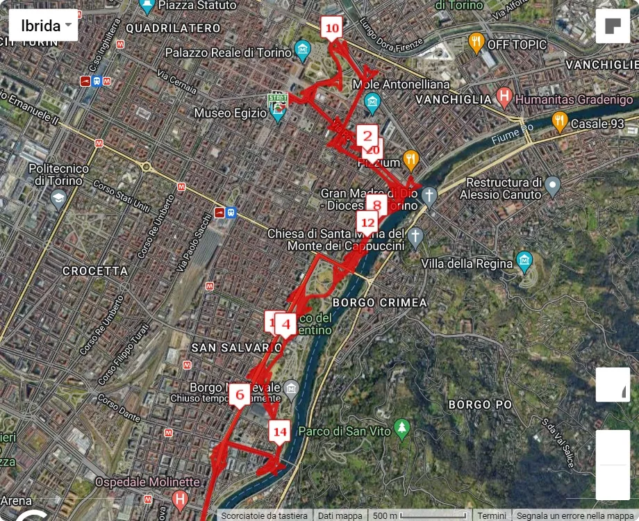 race course map La Mezza di Torino 2024