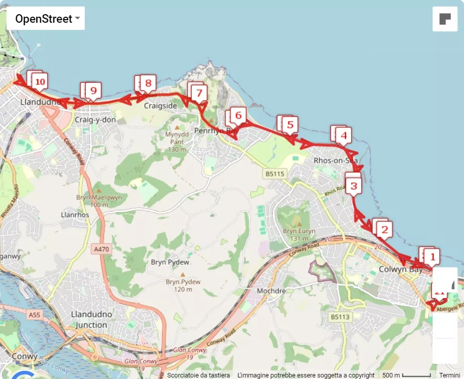 race course map Pier2Pier Half Marathon