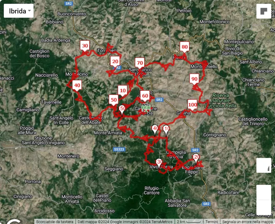 mappa percorso di gara Tuscany Crossing 2024