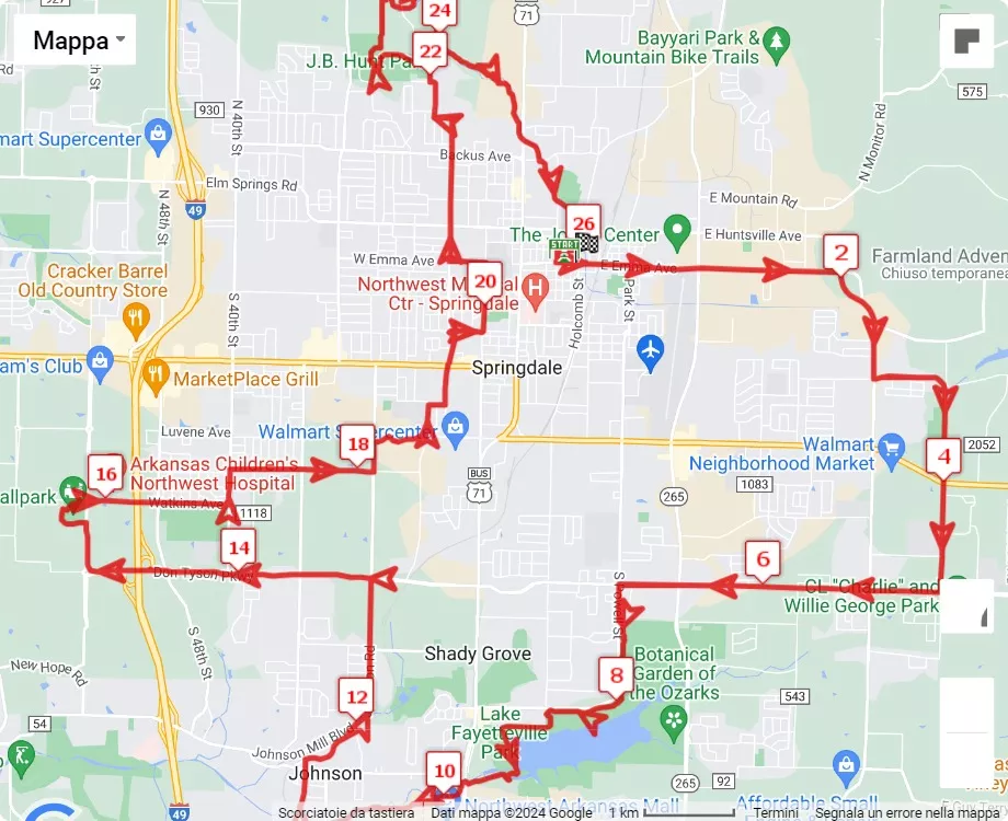 Hogeye Marathon 2024, 42.195 km race course map