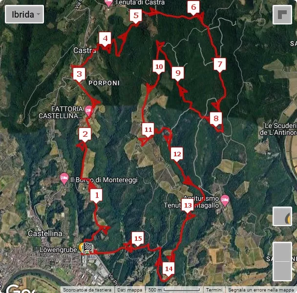 race course map Montalbano Ecotrail - Trofeo Caffè Negro
