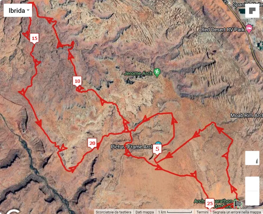 Thelma and Louise Marathon and Half, 42.195 km race course map