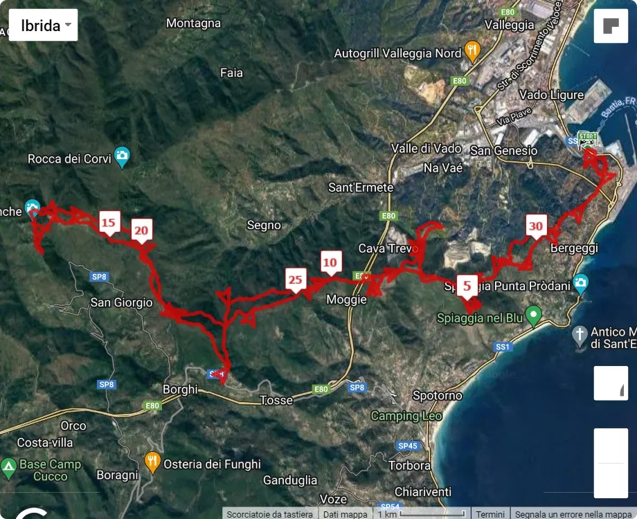 18° Trail Aschero, 30 km race course map