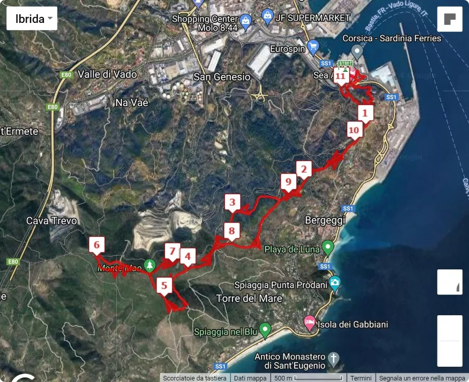 18° Trail Aschero, mappa percorso gara 10 km