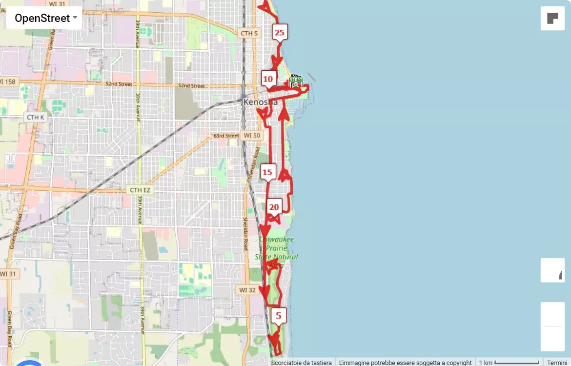 race course map Wisconsin Marathon