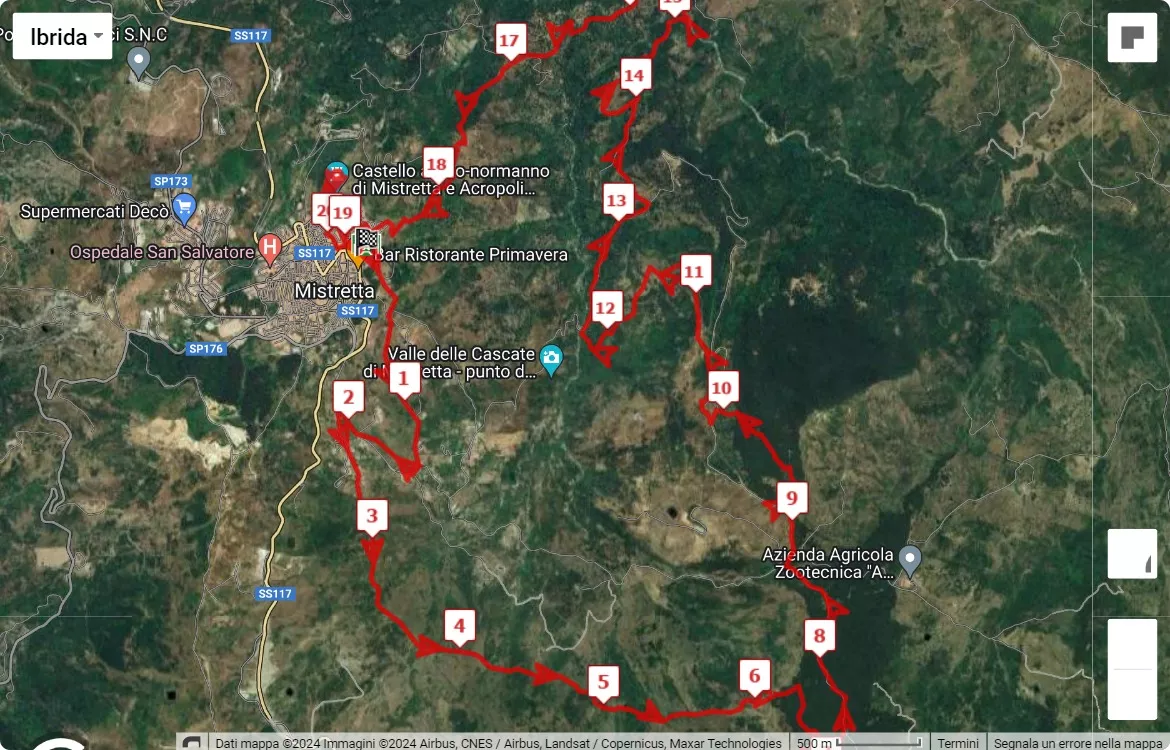 mappa percorso di gara Trail dello Zu Pardo