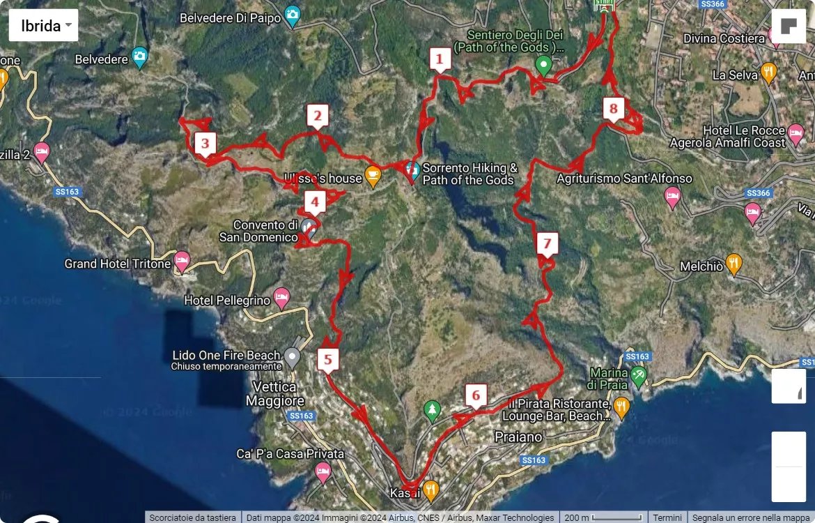 8° Amalfi Positano UltraTrail - 7° Trail delle Sirene, mappa percorso gara 9 km