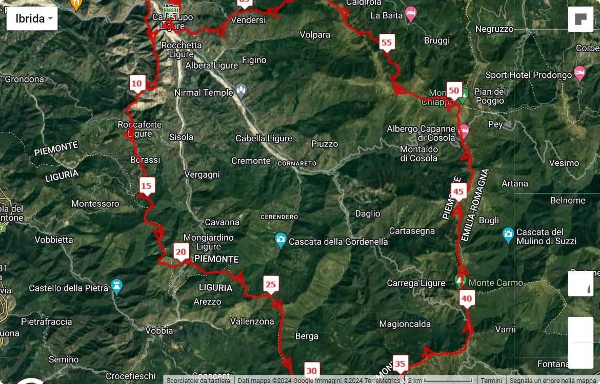 race course map 19° Porte di Pietra