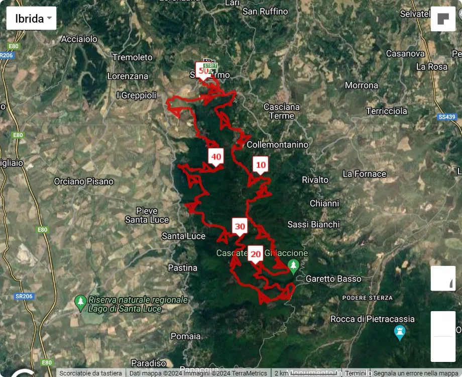 Trail degli antichi lavatoi, 50.9531 km race course map