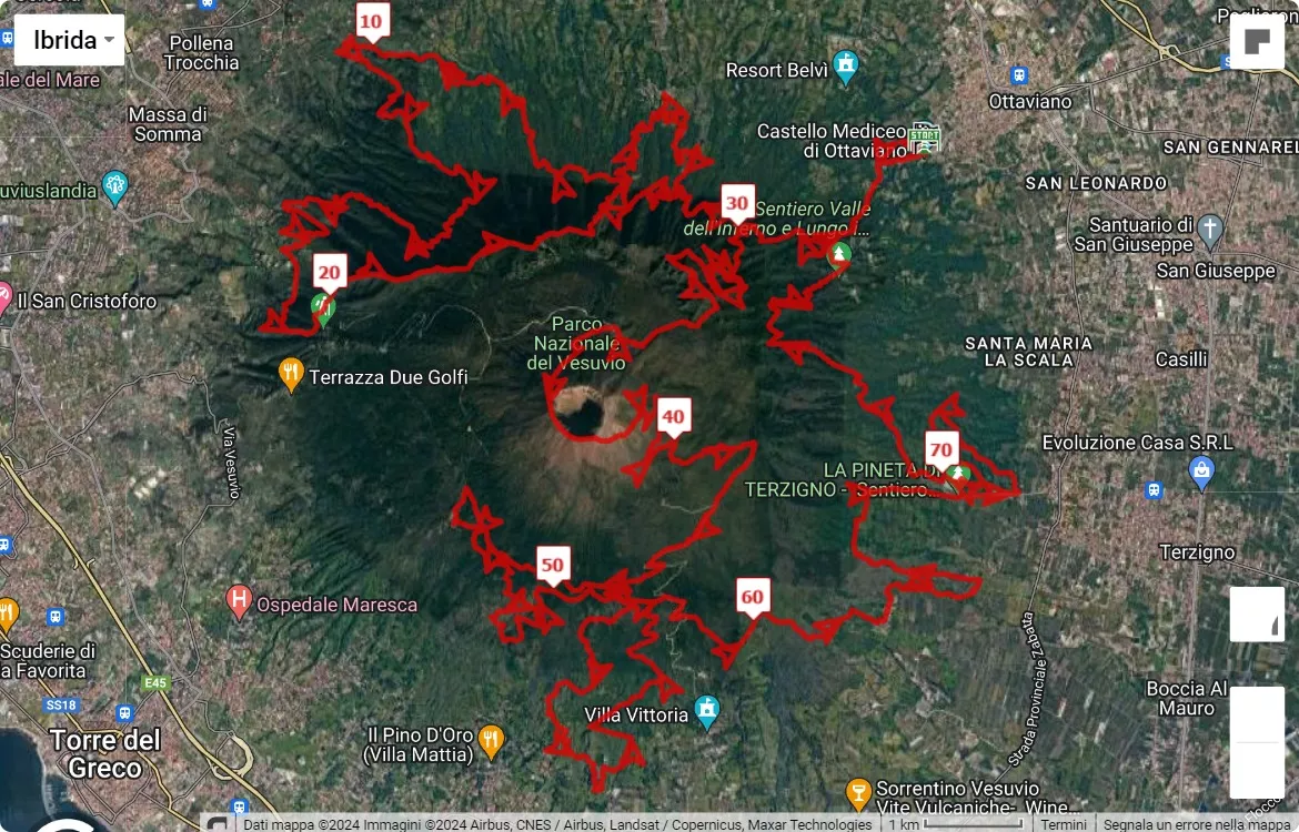 race course map 6° Vesuvio Ultra Marathon