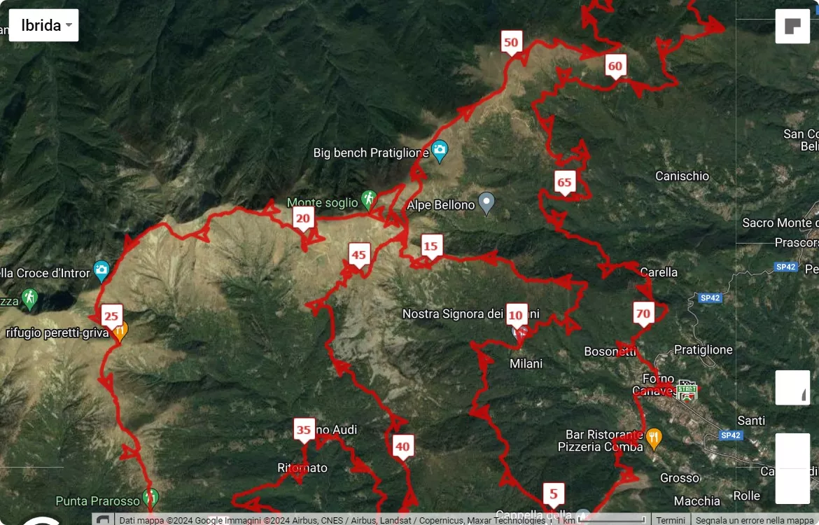 race course map Trail del Monte Soglio