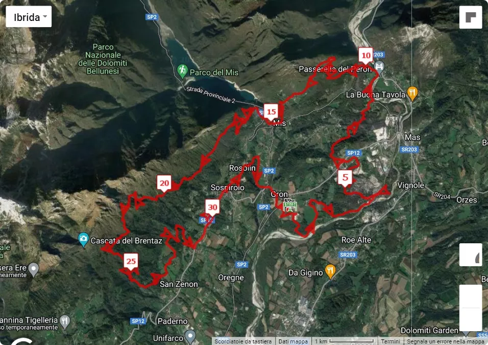 Cammino Sospirolese Trail 2^ edizione, 33 km race course map