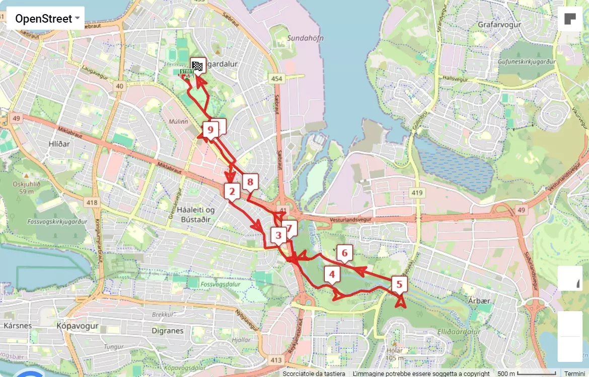 Suzuki Midnight Sun Run 2024, mappa percorso gara 10 km