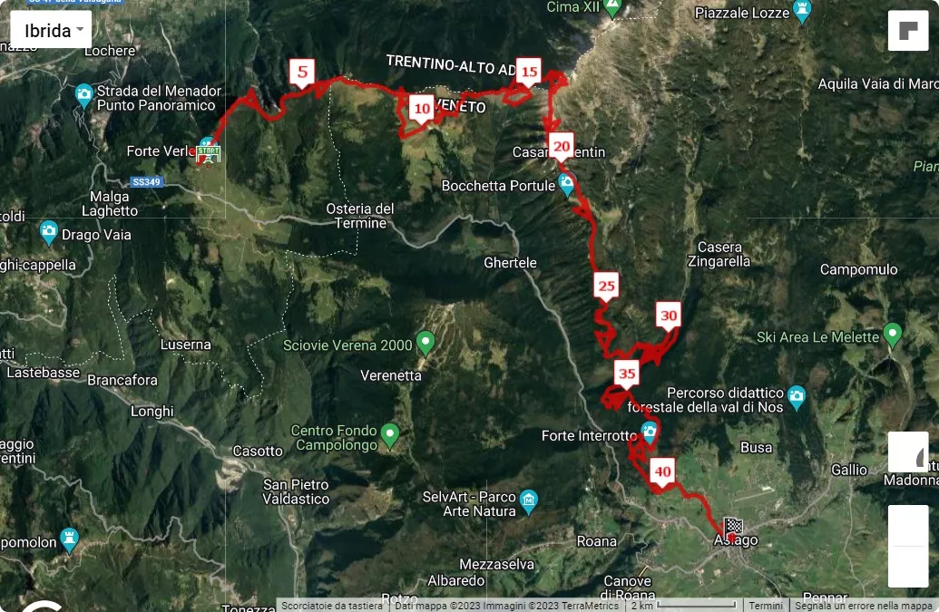 10° StrafeXpedition, mappa percorso gara 43 km