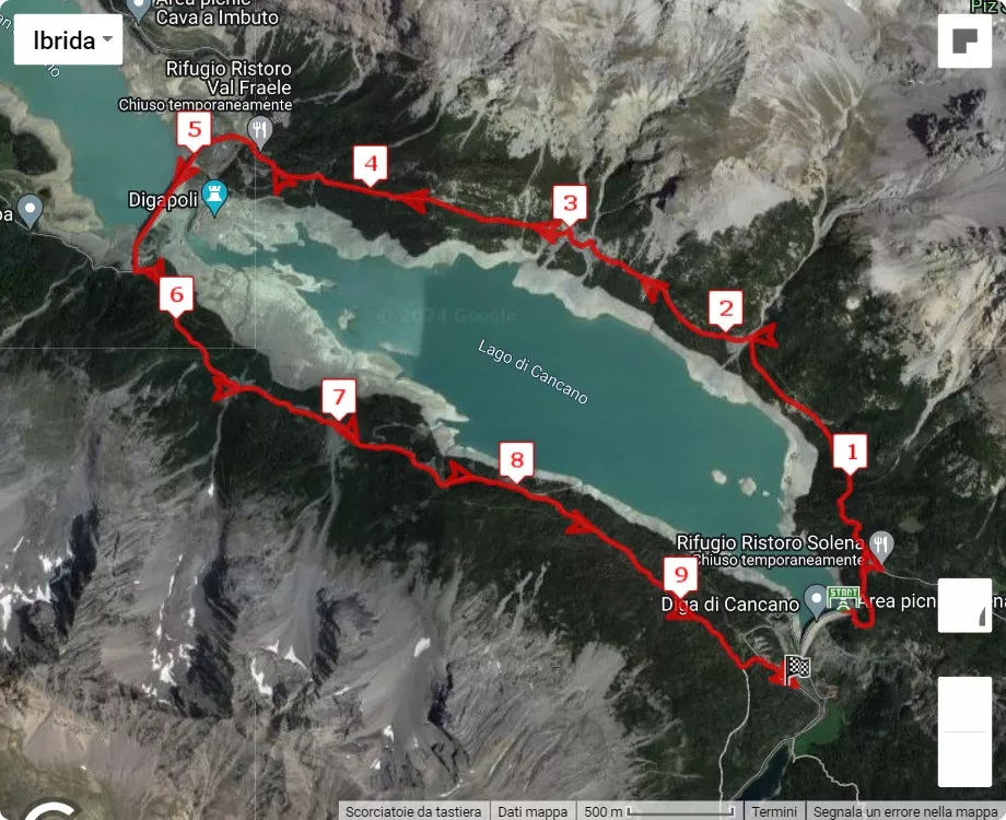Energy2Run Cancano, 10 km race course map