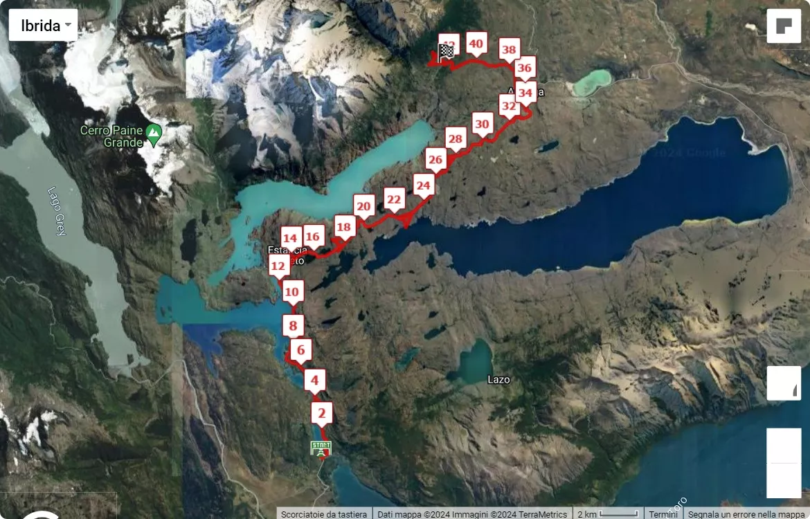 Patagonian International Marathon, 42.195 km race course map