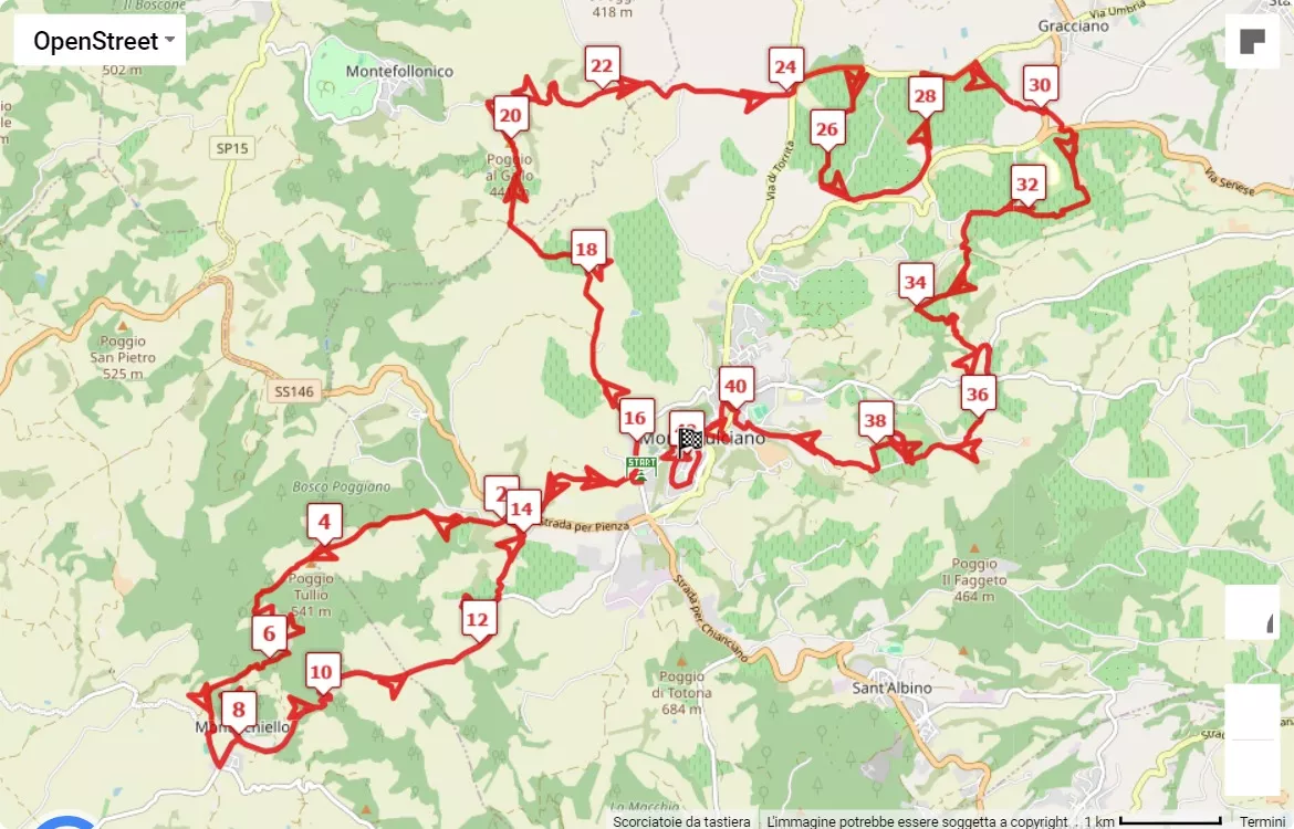 7° Montepulciano Run EcoMarathon, mappa percorso gara 42 km